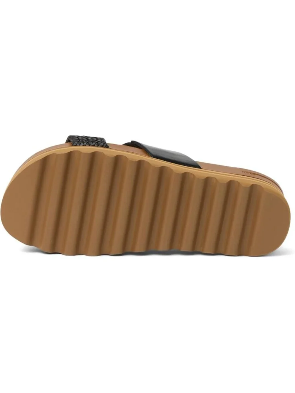 Womens Black Braid Arch Support Ultra Soft Cushion Footbed Platform Sandal Shoes